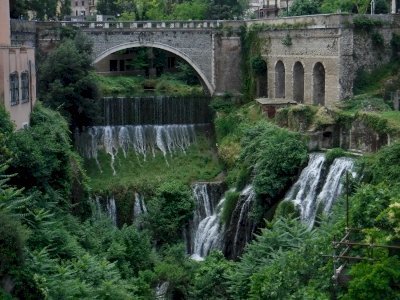 The Aniene valley and Villa Gregoriana in Tivoli by Frédéric M